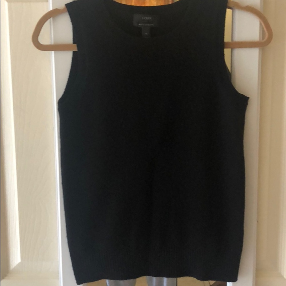 JCrew Black Sleeveless Cashmere Swearer